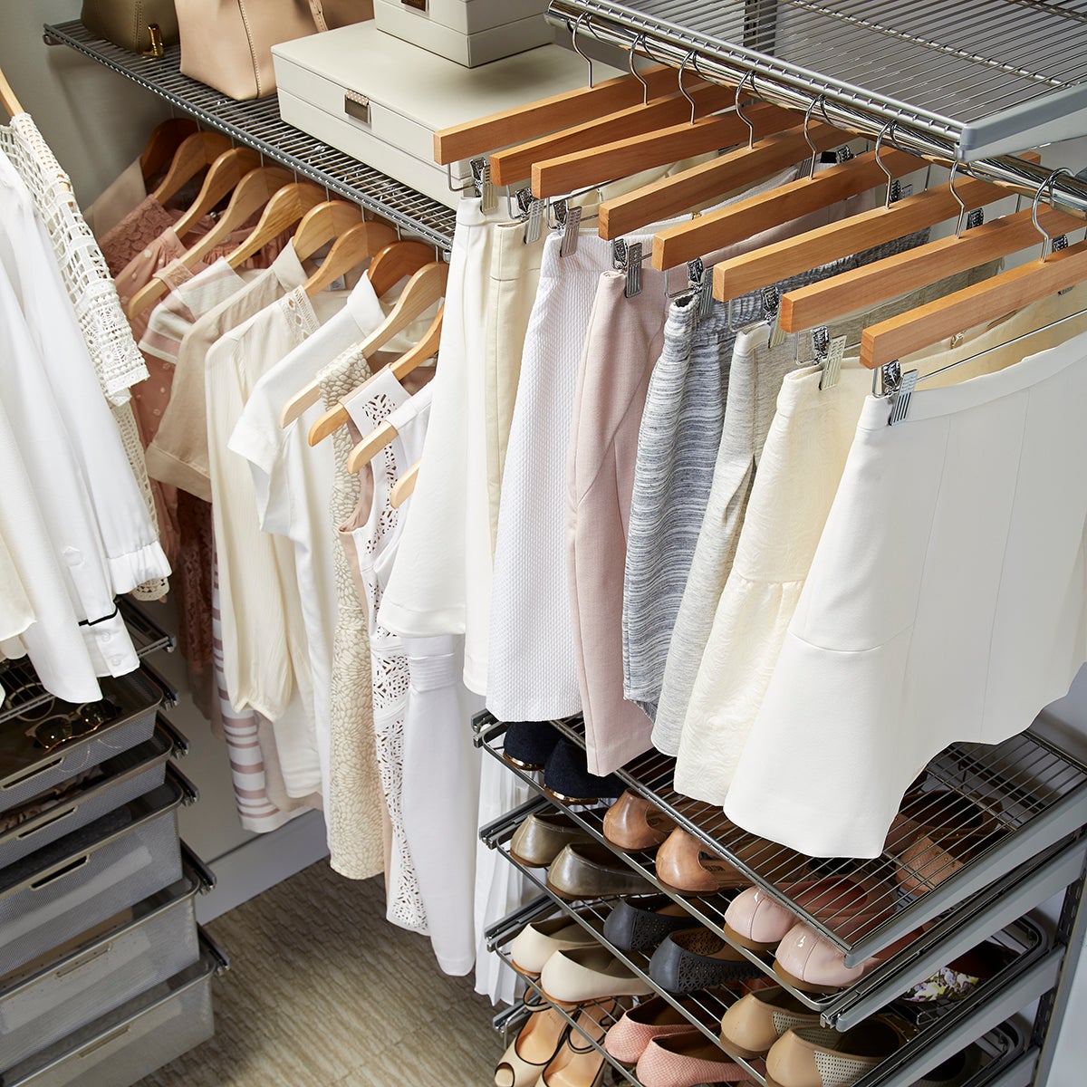 Closet System Elfa Classic 6' Platinum WalkIn Closet The Container